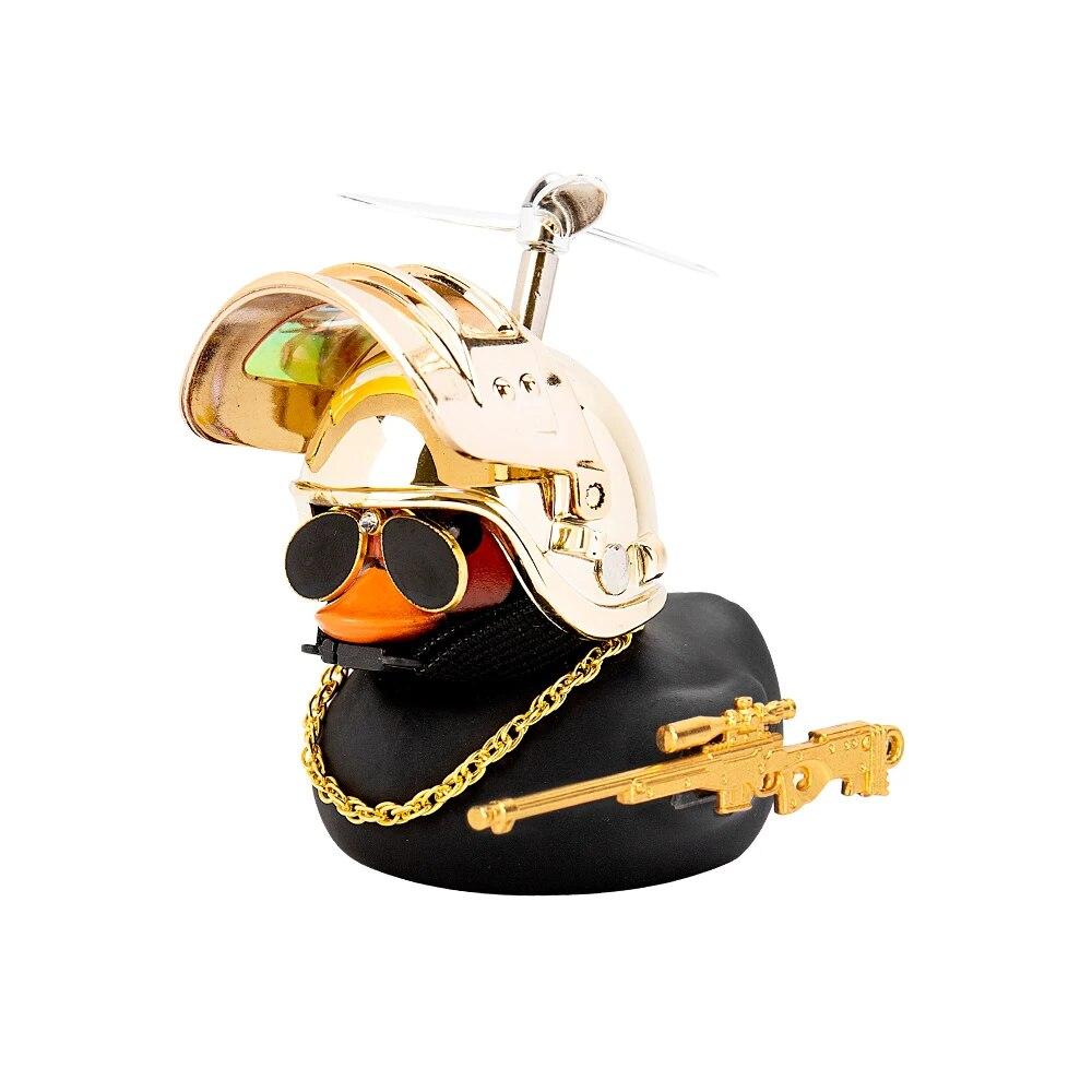 Duck In the Car Interior Decoration Yellow Duck with Helmet for Bike Motor Without Lights Duck In The Car Car Accessories