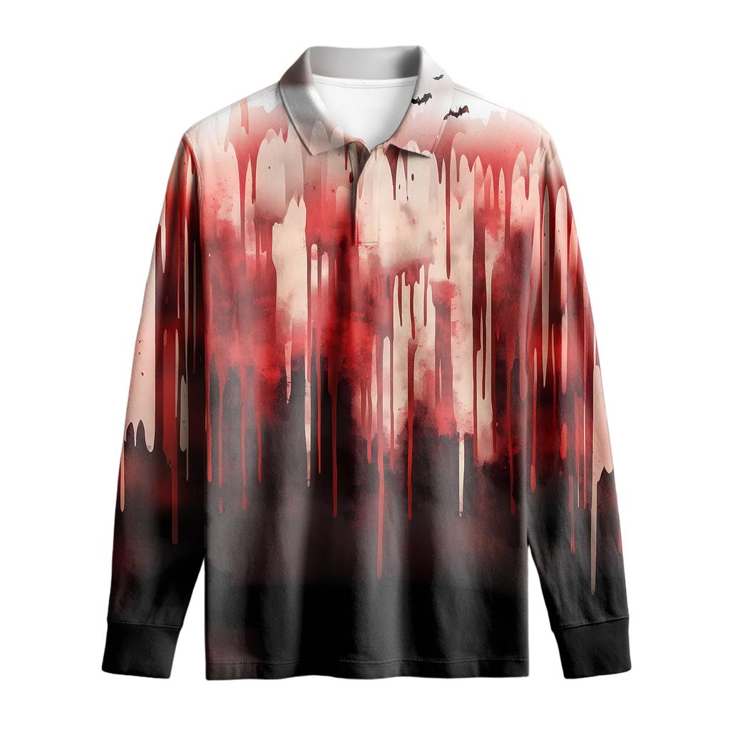 Men's Casual Retro Small V-neck Long-sleeved Top