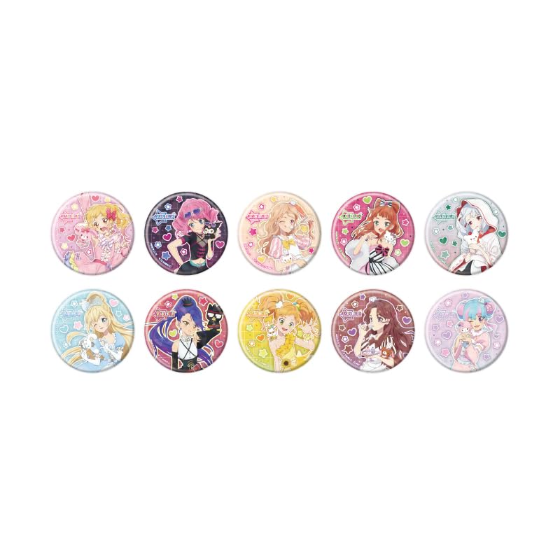 Aikatsu Stars! X Sanrio Characters 01 [Collaboration Illustration [Life-Size]] Holographic Can Badge [57mm] Box of 10