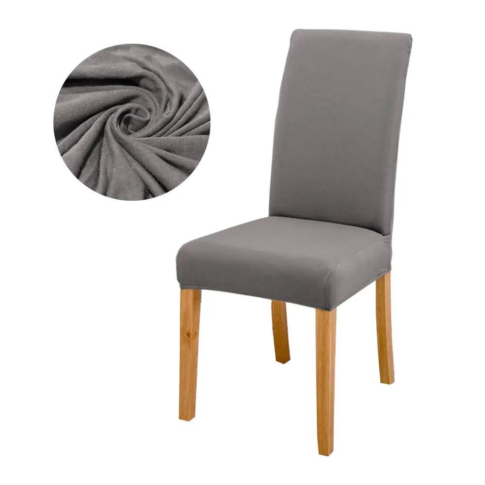 Solid Color Chair Covers Elastic Dining Room Seat Cover Washable Chair Protective Case for Restaurant Wedding Banquet Light Gray