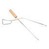 Fire Pit Tongs Heavy Duty Stainless Steel Lengthen Widen Thicken Beech Wood Handle Fire Tongs for
