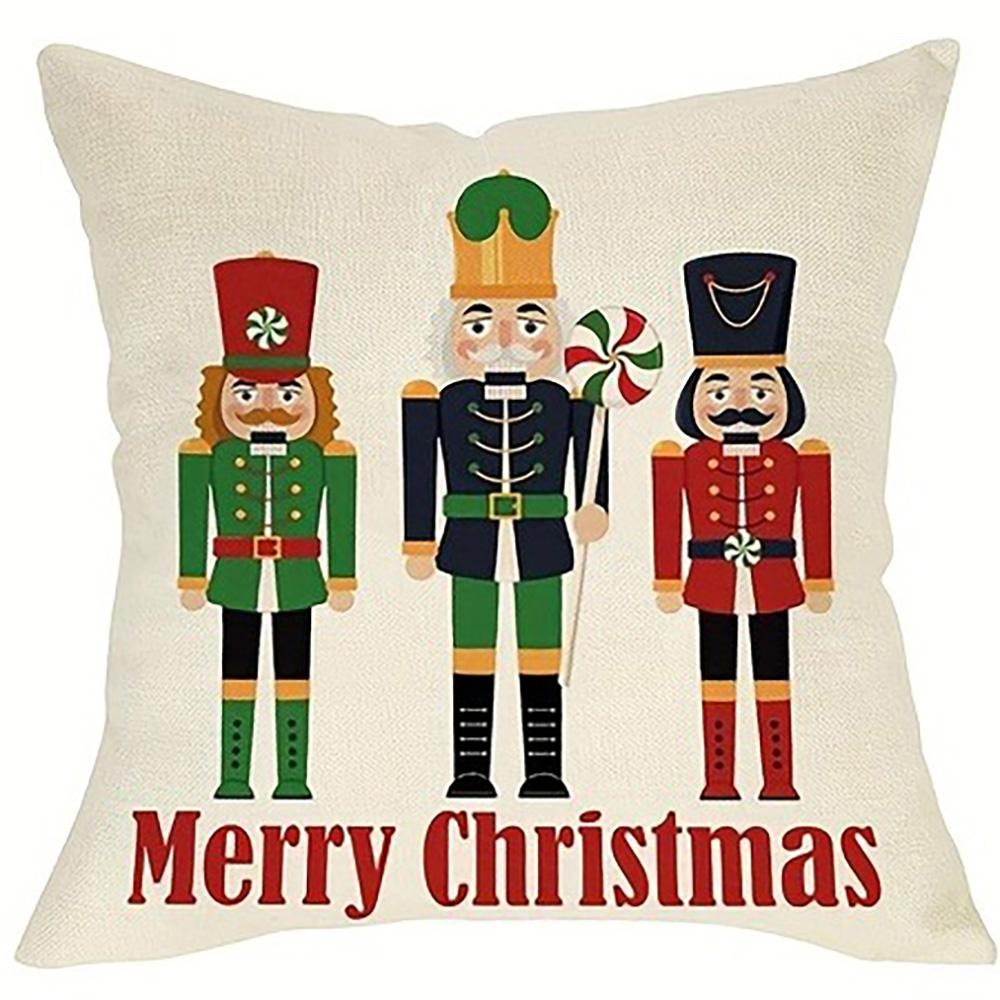 Nussknacker Weihnachts-Kissenbezüge: Festliche Designs für eine fröhliche Feiertagszeit Sofakissenbezug, Neujahrs-Heimdekoration