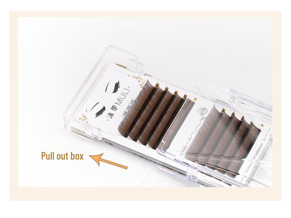 0.05 Caramel Brown Fox-like Eyelash Extensions - Matte, Soft, No-Root Shedding, Chinese-Style, Salon-Quality Camellia Lash