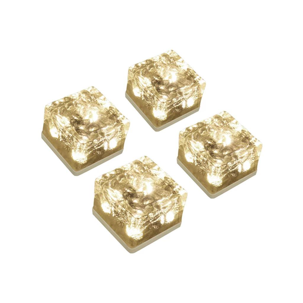 GWSOLAR Solar Set of Recessed Garden New Patterned Glass Creates a Magical Champagne Gold Ornamental 7cm 4 Automatic Perfect for and GW Model 4