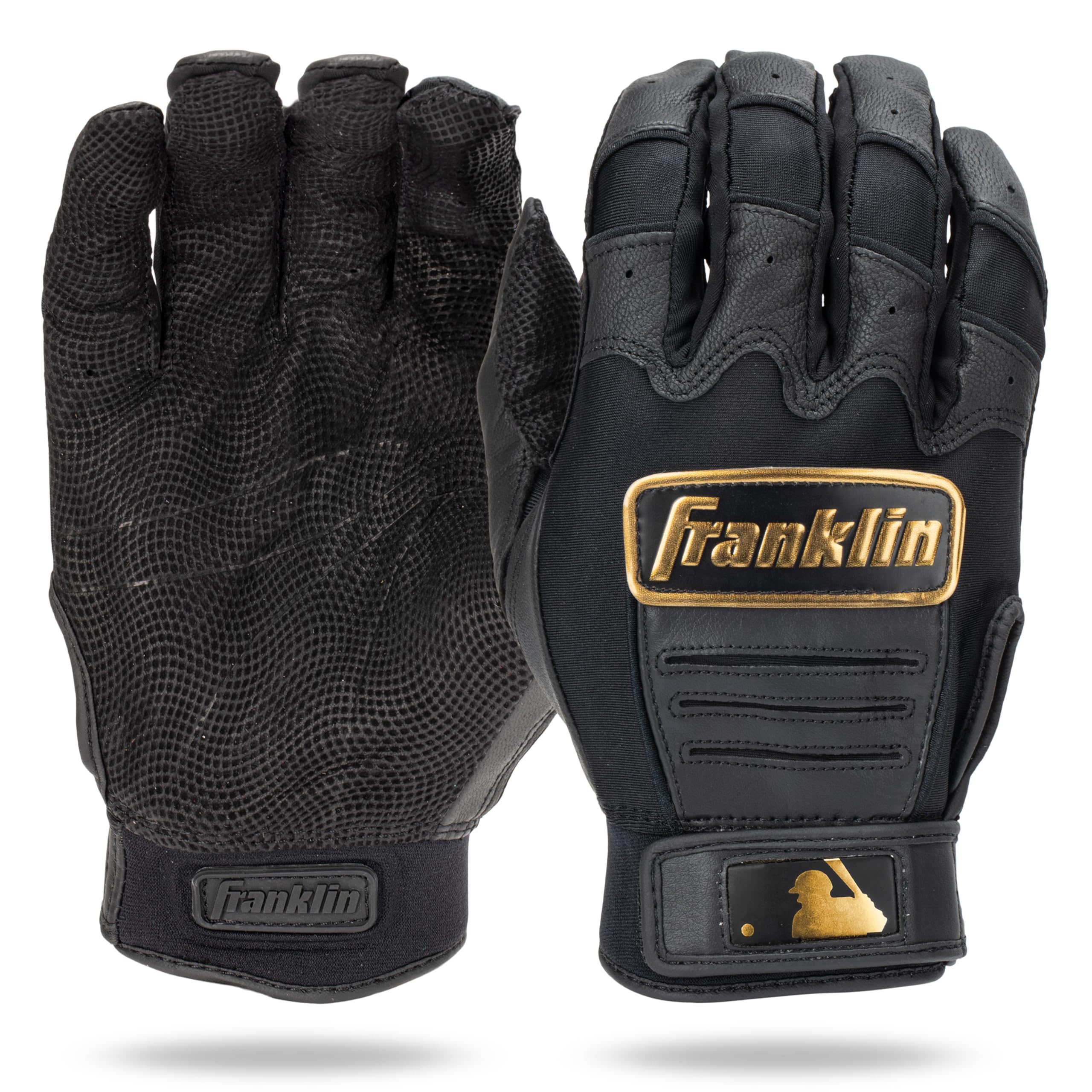 

Franklin Sports MLB Batting Gloves CFX Pro Adult Men and Youth Pair Baseball Softball Black Gold Adult M