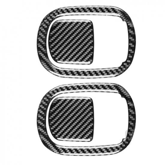 4Pcs For Dodge Challenger 2015- Carbon Fiber Interior Seat Back Cover Trim