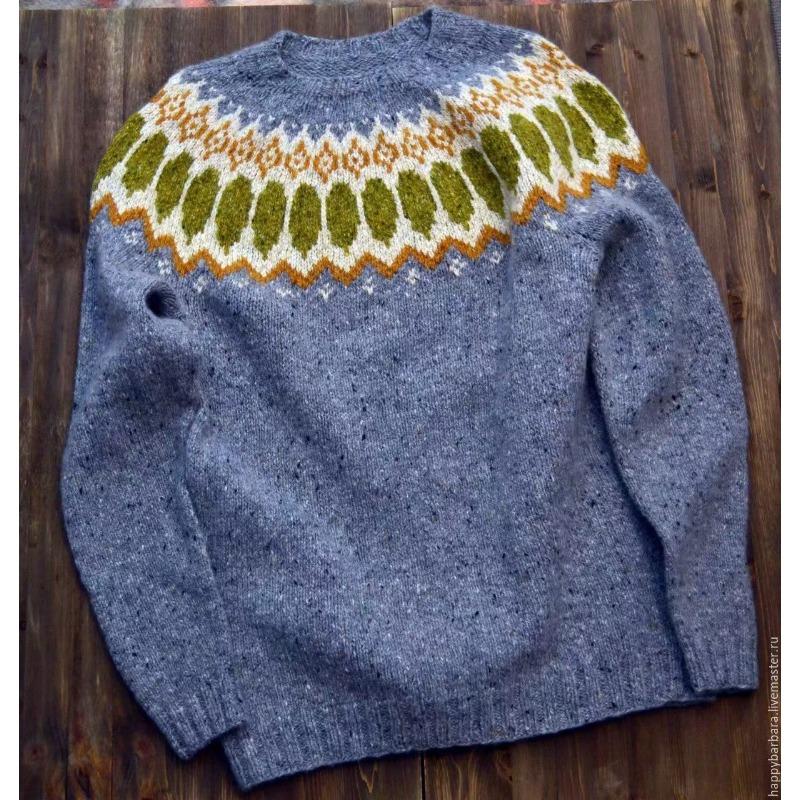 DAFIFY Women's Fashion Casual Geometric Print Fall Winter Long Sleeve O-Neck Sweaters