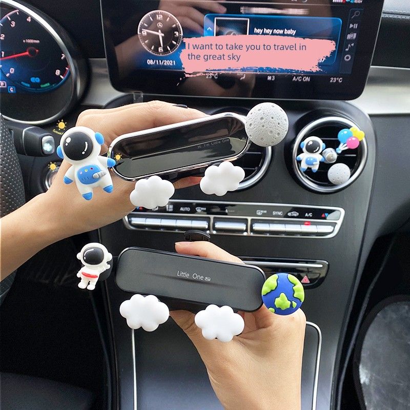 Car Mobile Phone Holder 2021 New Model Cute Cartoon Air Vent Creative Car Navigation Support Stand for Women