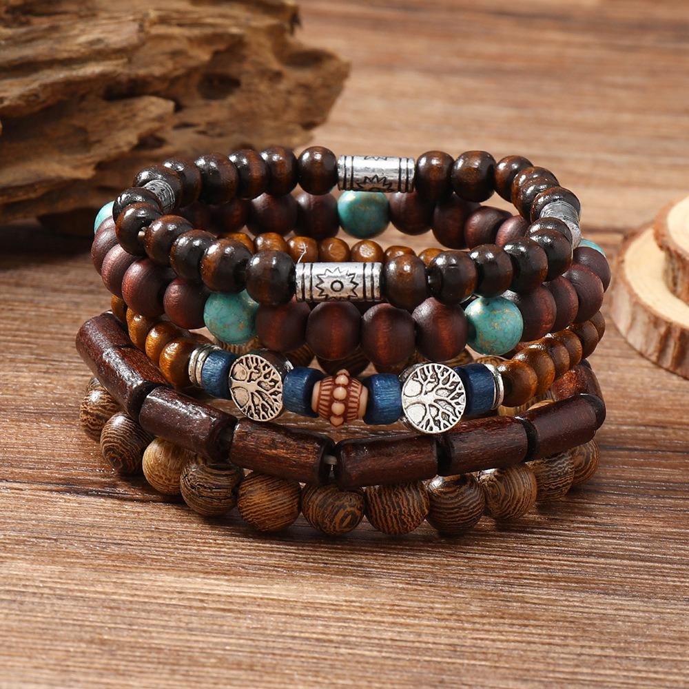 

Vintage Multi-Layer Bracelet Bohemia Stretch Bracelet Fashionable Beaded Bracelet Gift Style D