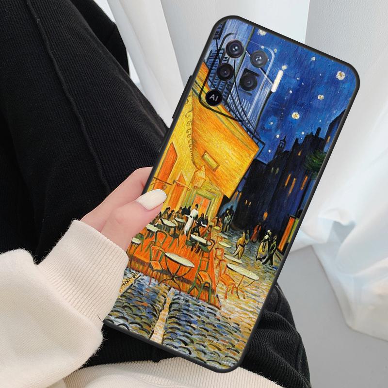Van Gogh Starry Sky Case For Oppo A96 A76 A16 A60 A98 A58 A78 A18 A38 A80 A40 A77 A57 A17 A74 A54 A94 A15 A5 Pro