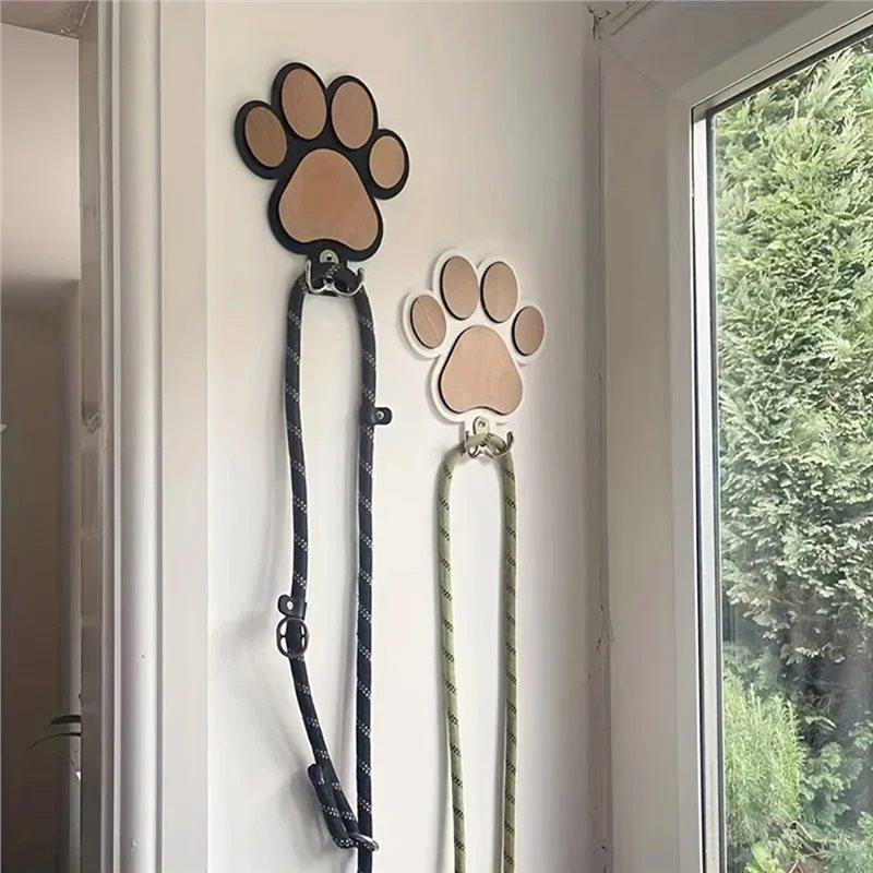 Chic Wooden Paw Print Wall Hook Bedroom And Bathroom Decor Handcrafted Towel & Clothes Hanger
