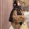 New Lamb Wool Plush Coat Women's Light Medium and Long Rex Rabbit Hair Loose Coat Thickened Stand-up Collar