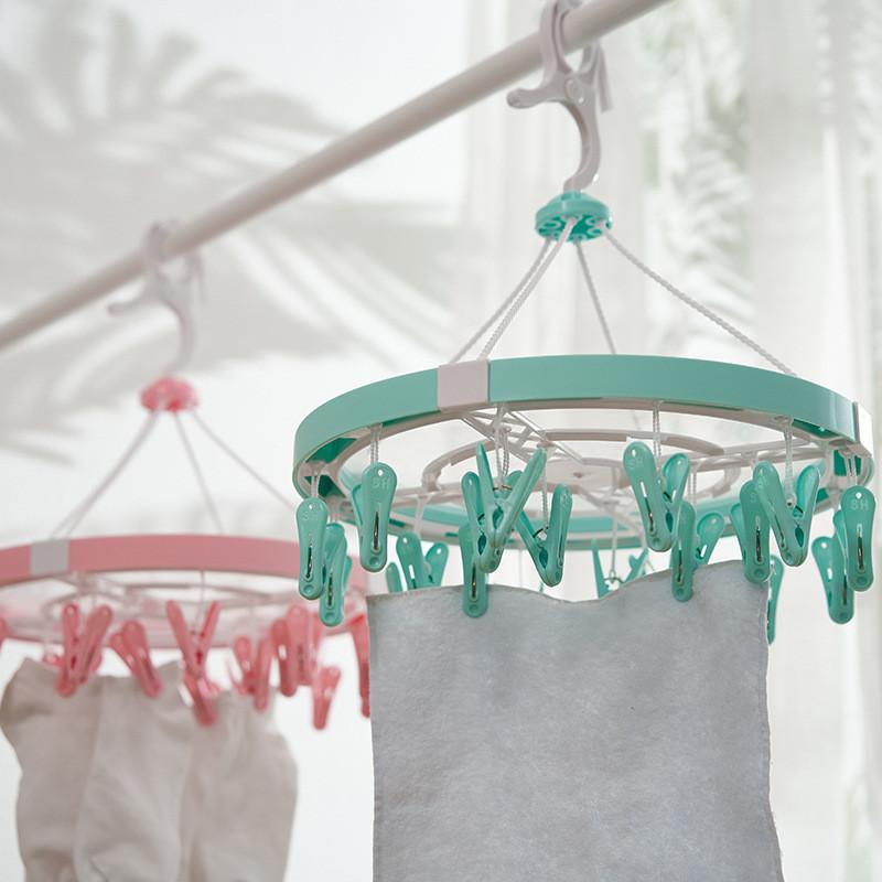 Stendibiancheria Rotondo Portatile Con Molti Ganci Per Vestiti Bucato E Calzini