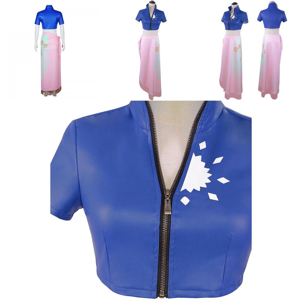 One Piece Nico Robin Skirt Anime Cosplay Costume Halloween Tops Decorated Perfect For Comic Exhibitions And Party Events.