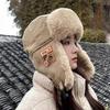 Vintage Inner Plush Trapper Hat for Teens Adult Windproof Winter Hat Thicken Earflap Hat Keep Warm Skiing Cycling Hat