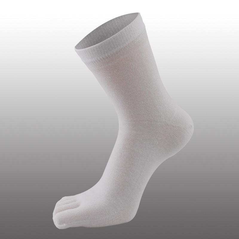 Herrstrumpor med fem tår i bomull, svettabsorberande, enfärgade, kort skaft