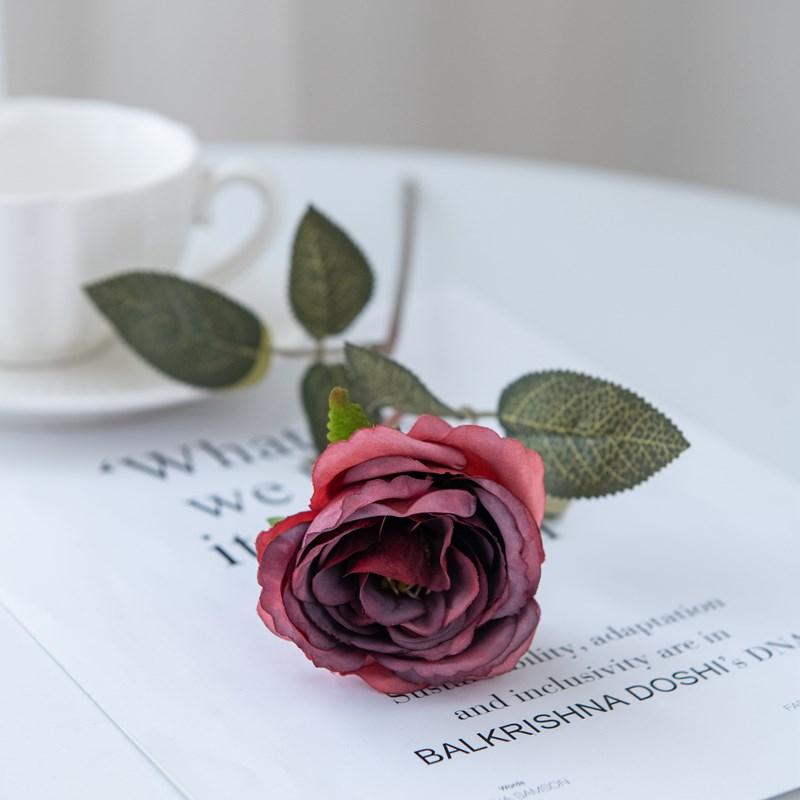 

Artificial Flowers Silk Roses Bouquet For Wedding Home Table Decor Manual Flowers Arrangements Vase Filling Decorative Products 3PCs красный