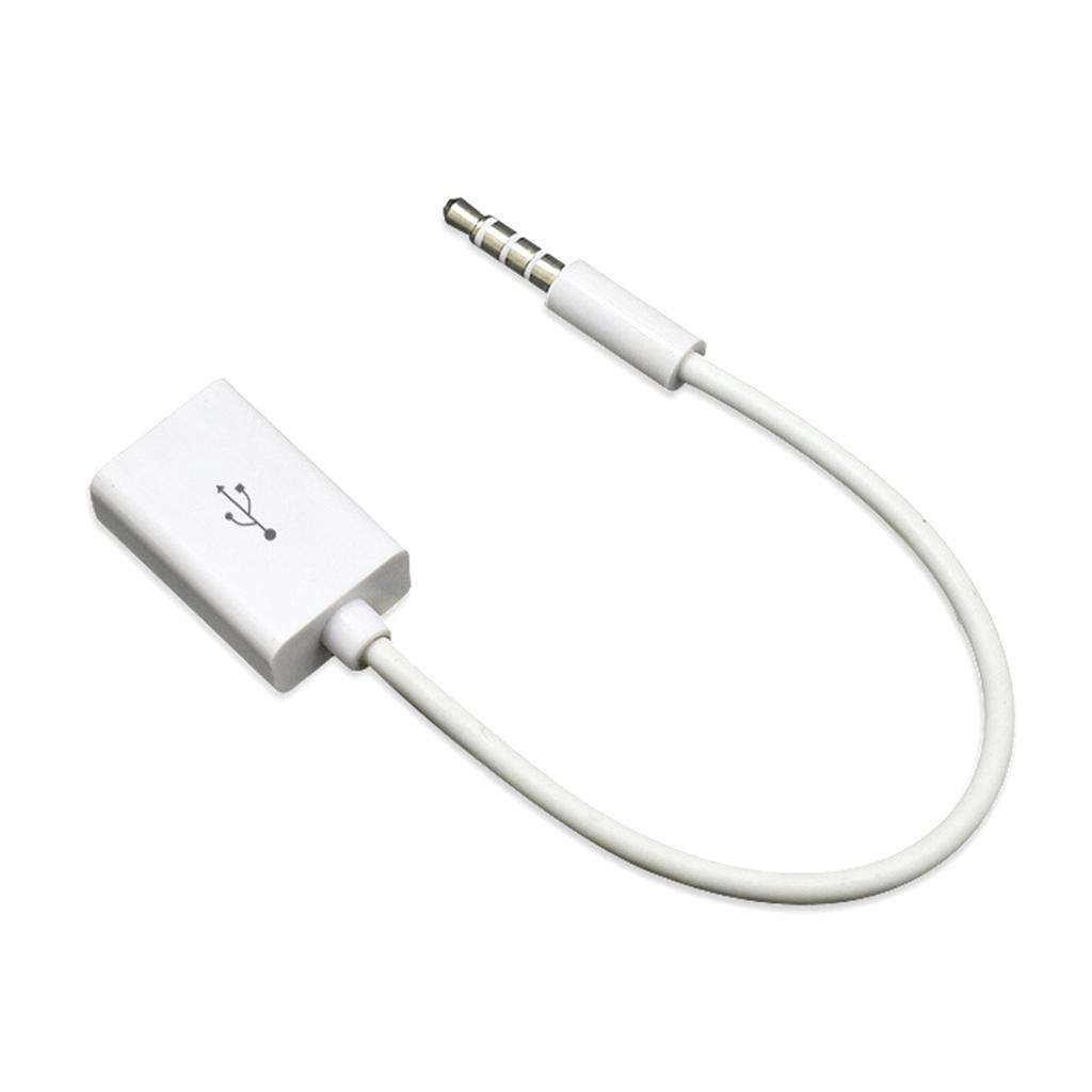 Cabo de áudio 3,5 mm macho para USB fêmea USB para conector auxiliar Cabo de áudio 3,5 mm Cabo conversor para dispositivos com conector de áudio AUX