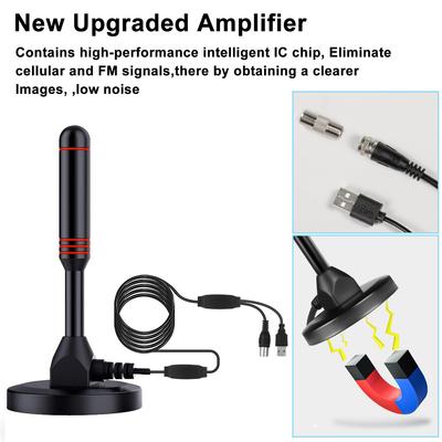 Grátis para Assistir Smart TV Stick Interno 300 Cabo Coaxial Antena HDTV com Amplificador VHF/UHF Receptor DAB 200 milhas DVB-T DVB-T2 DAB