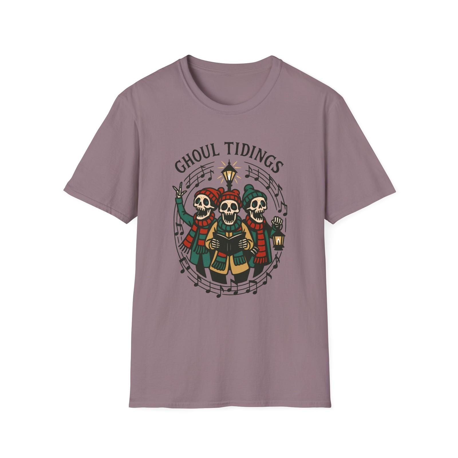 Unisex Softstyle T-Shirt Mens Womens Tees Top Skeletal Carolers Winter Gothic Holiday Christmas Tee XL