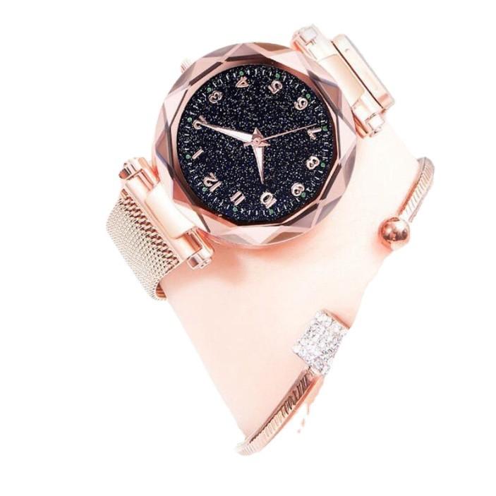 Digital Pointer Starry Sky Watch Creative Luminous Magnet Stone Milan Quartz Ladies Watch
