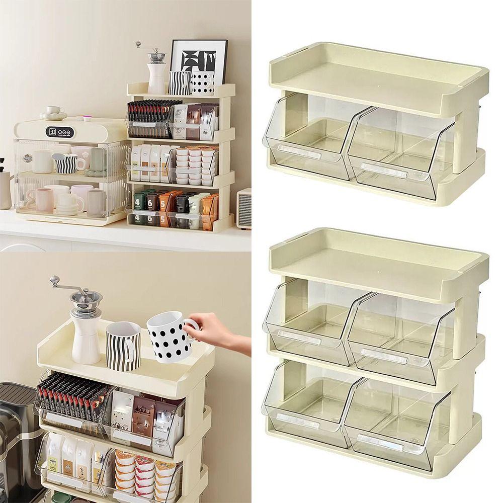 Space Saving Storage Drawer Rack Multi-layers Kitchen Organization Plate  Cosmetics