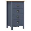 Day and Night - Day and Night Hill Bedside Table Solid Gray Pine Wood 46x35x49.5 Cm