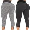2PC Women's Casual Skinny Slim Hip Lifting Fitness Sports Yoga Seven-Point Pants