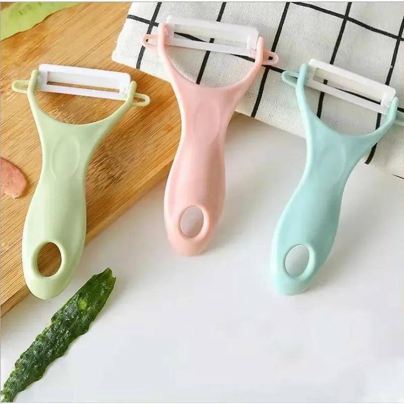 1 Pcs Kitchen Vegetable Fruit Peeler Cooking Tools Potato Peelers Ceramic Peeler Household Convenience Small Tool Random Color