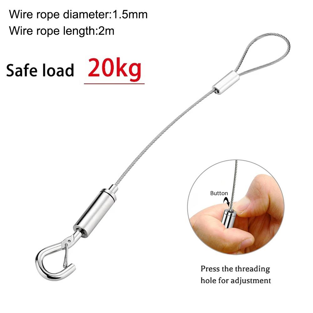 New Stainless Steel Wire Rope Adjustable Automatic Retractable Fastening Suspension Lanyard
