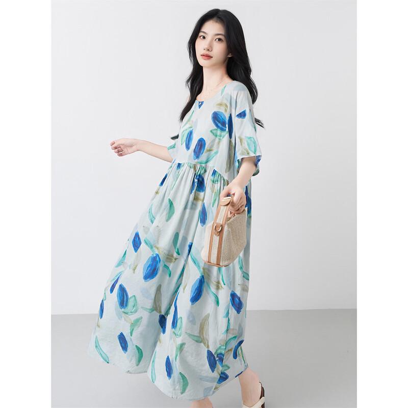 Aiyilian Retro Printed Summer Dress