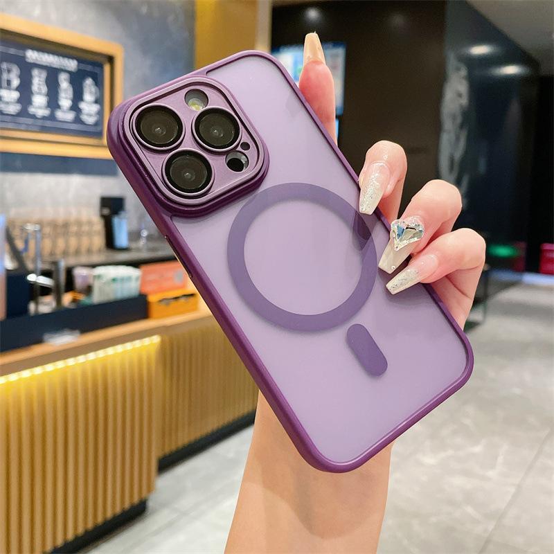 Applicable to iPhone16promax matte magnetic mobile phone case Apple 15 lens all-inclusive anti-drop 14 ultra-thin sheath
