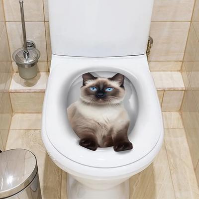 Urocze Naklejki WC z PVC 3D Kot Pies Wodoodporne Naklejki Ścienne Samoprzylepne Naklejki na Deskę Sedesową Dekoracja Domu