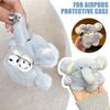 Liebevolles Blaues Fell-Elefanten-Plüsch-Kopfhörer-Schutzhülle für AirPods4/Pro2 Süßes Mädchen Kinder Bluetooth-Kopfhörer Fallschutz