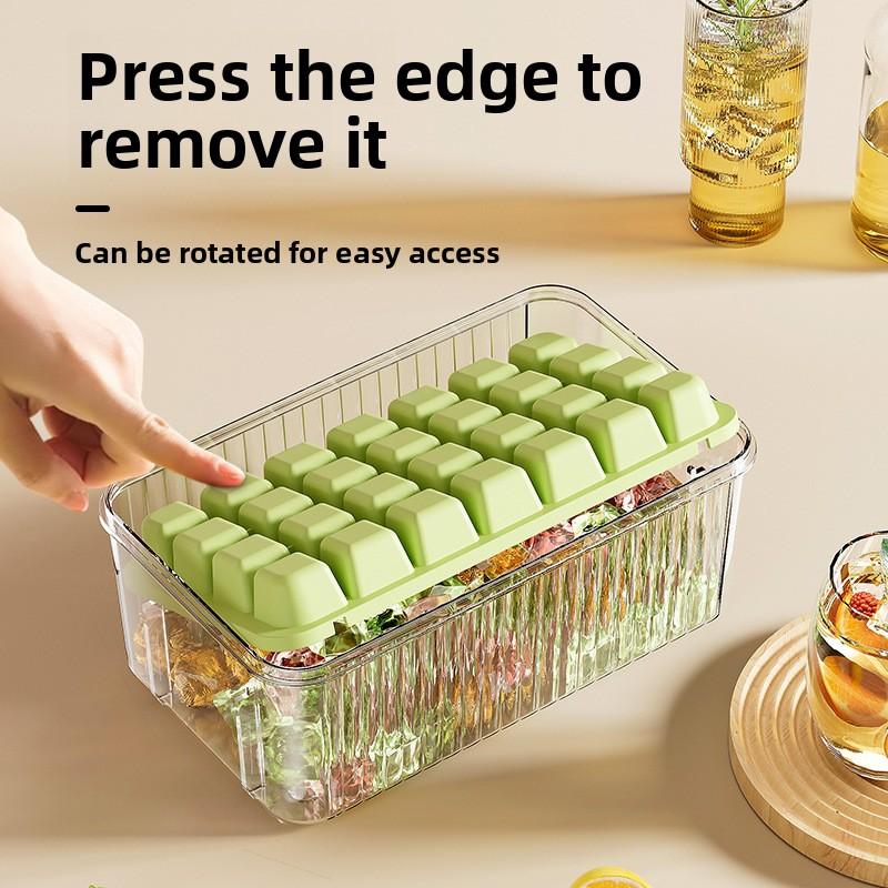 Press-to-Release Ice Cube Tray Food Grade Large Capacity for Home Freezer Storage Box for Perfect Ice Blocks Ice Cube Gadget