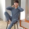 Pajamas Men'S Long Sleeves Pure Cotton Spring And Autumn Men'S Cotton Large Size Autumn Homewear Set