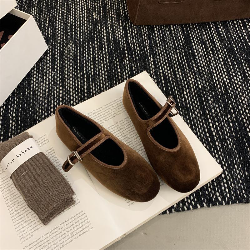 

Fashion IPPEUM Ballet Flats Buckle Red Dress Ballerinas Zapatos Mujer Women Mary Janes Shoes 225 коричневый