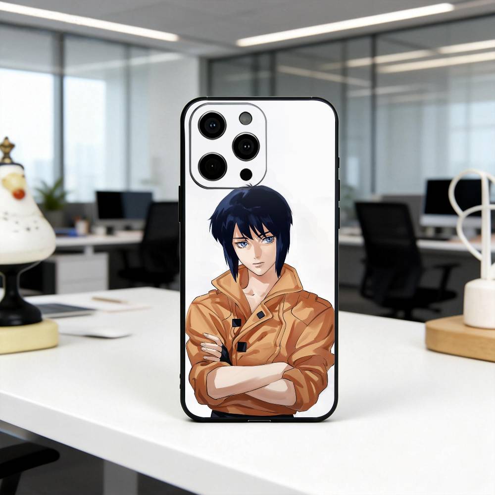 G-Ghost M-Motoko K-Kusanagi S-Shell Phone Case For iPhone 17, 16,15,14,13,12,11 Plus,Pro Max, Others Soft Black Cover