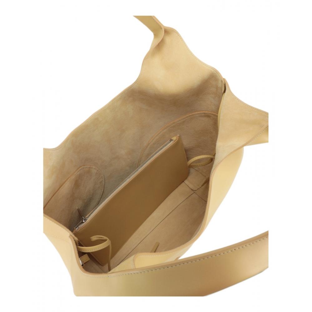 Salvatore Ferragamo Debossed Cut Out Hobo Bag Light Yellow