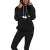 Women's Fashion Casual Top Solid Color Long Sleeve Pet Pocket Hoodie Sweatshirt