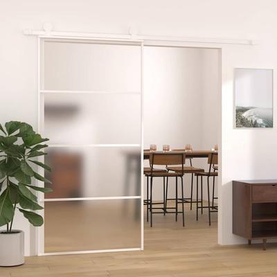 Vidaxl Sliding Door, ESG Glass and Aluminum, 102.5X205 Cm, White