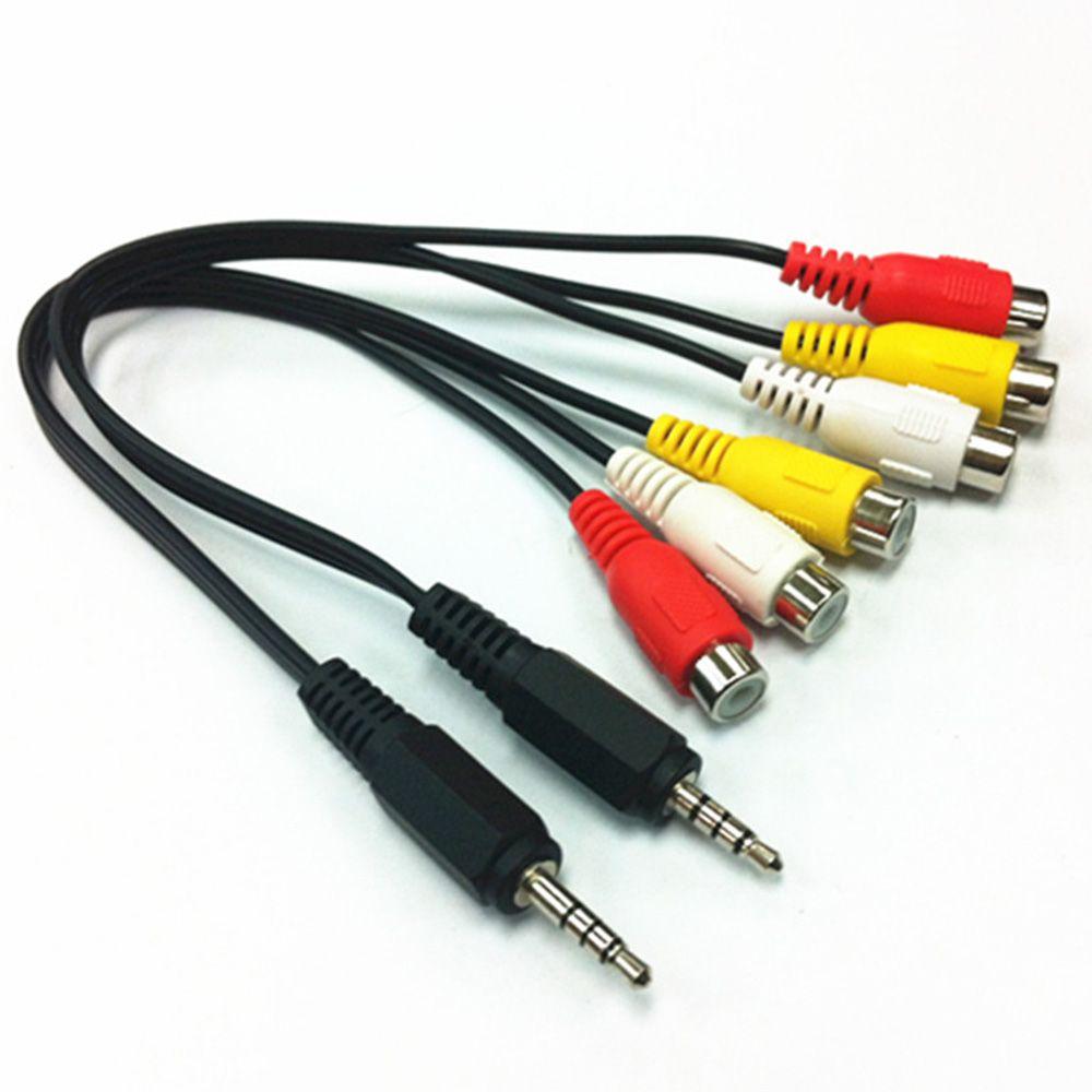 Durable Excellent Male To Female Stereo Jack Cable Video Cable Adapter Cable Cord Connector for TV DVD 3.5mm Mini AV TO 3 RCA