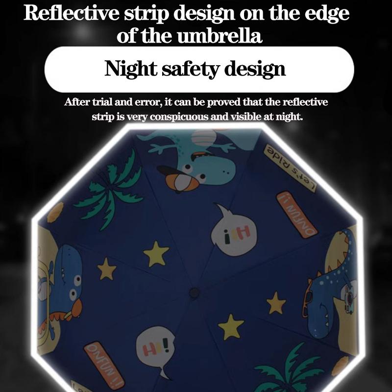 Sun Umbrellas ChildrenS Astronaut Dinosaur Anti Rebound Rain Umbrella WindproofUv Resistant Parasol Portable Folding Umbrella