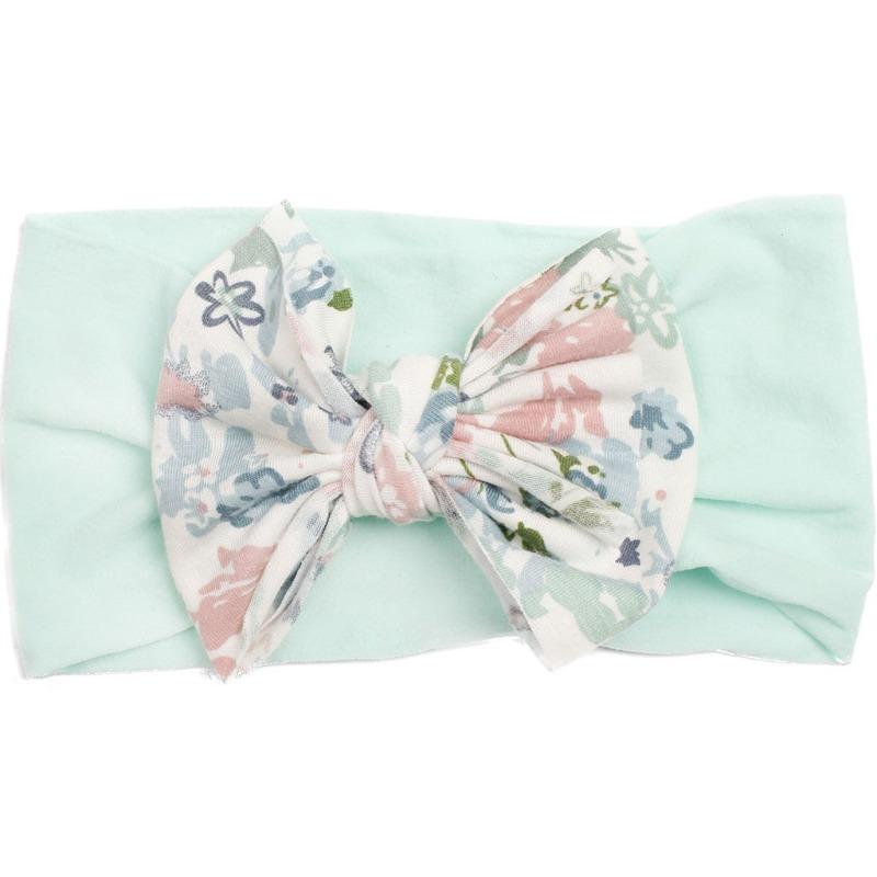 New nylon bow print children's headband, baby cute hair accessories, multi-colored girls' headscarf