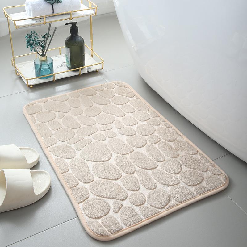 Toilet Floor Mat, Bathroom Door Absorbent Foot Mat, Toilet Quick-Drying Non-Slip Carpet, Coral Fleece, Bathroom Door Mat