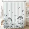Green Leaf Pattern Shower Curtain 3D Printed Waterproof Bathroom Decor Set Of One Panel Size:180X245Cm (70X96)