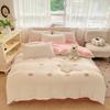 Thickened Milk Fleece Four-Piece Set, Lace Bed Cover, Quilt Cover, Bed Sheet, Wind Dormitory Three-Piece Set