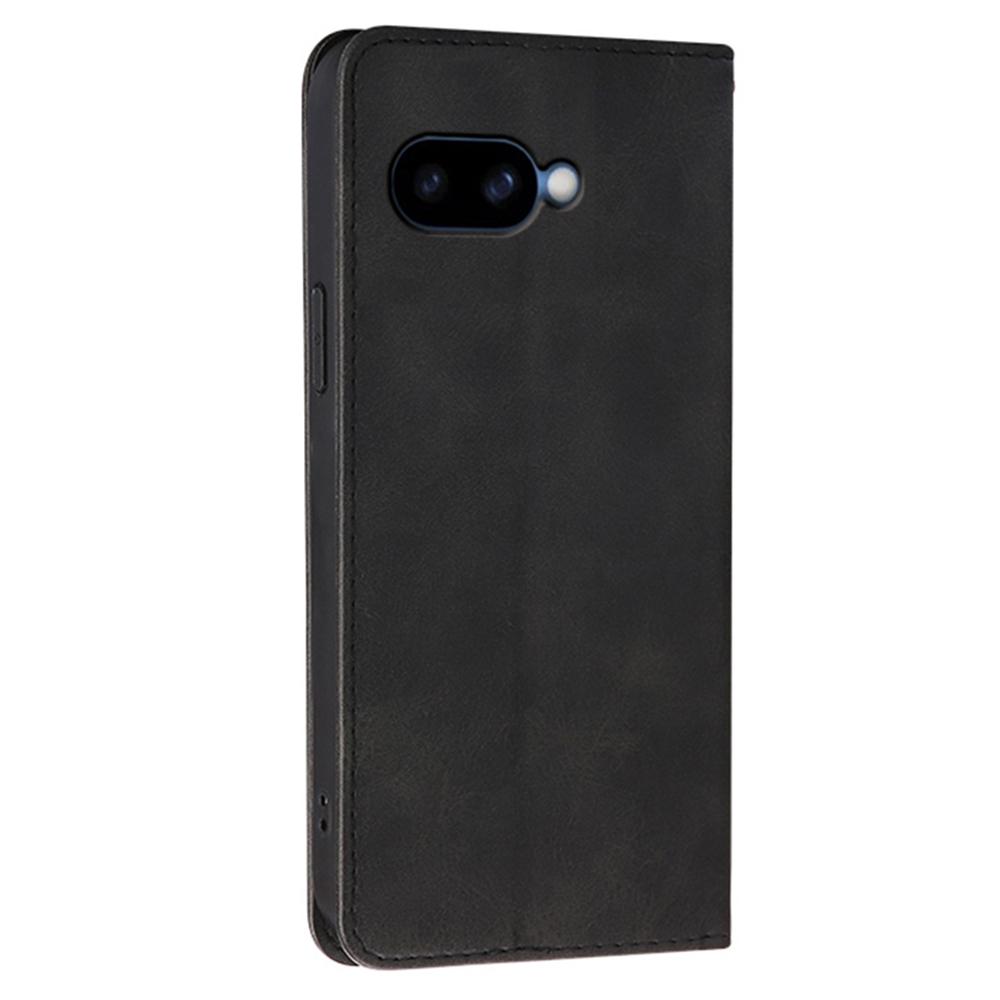 For Google Pixel 9a Case Wallet Calf Texture Leather Phone Cover with Hidden Magnetic Closure