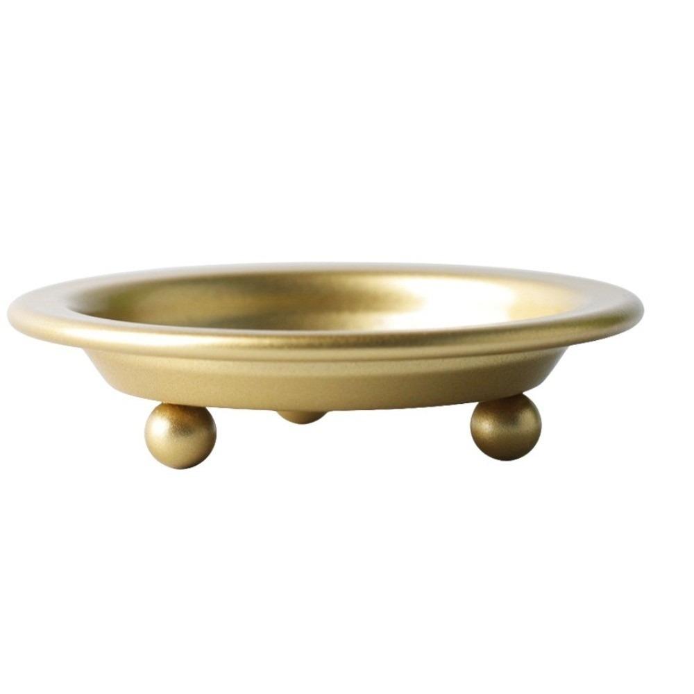 Reusable Vintage Iron Candle Holder 4.13 Inch Diameter Round Shape Candle Plate Gold/Black Candle Tray Home Decor