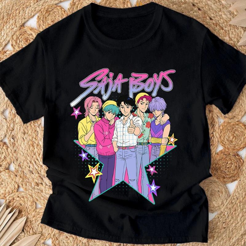 Saja Boys T shirt 2026 New Summer Casual Boys Girls Short Sleeve Tops Anime Kpop Demon Hunters Kids T-shirts Children's Clothing